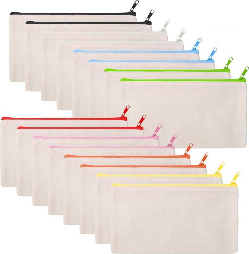 Renkli Fermularlı Ham Bez Cüzdan & Kalemlik & Makyaj Çantası