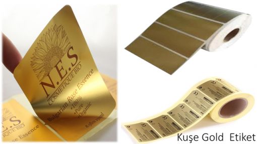 Kuşe Gold Etiket, Bursa Kuşe Gold Etiket, Altın Rengi Etiket, Gold Sticker Etiket, Gold Kuşe Etiket, Madeni Yağ Sektörü Etiketi, Gold Barkod Etiketi, Gold Fiyat Etiketi, Gold Ürün Etiketi, Baskısız Gold Etiket, Baskılı Gold Etiket,